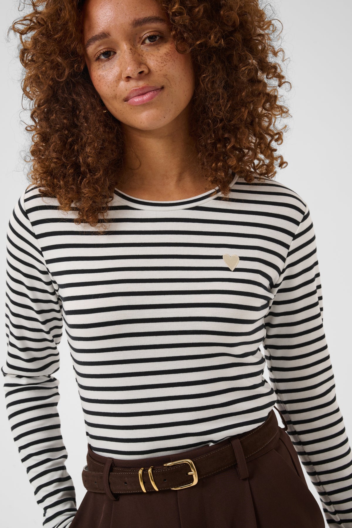 Liddy T-Shirt Chalk/Black-Feather Gray Heart - 10502821