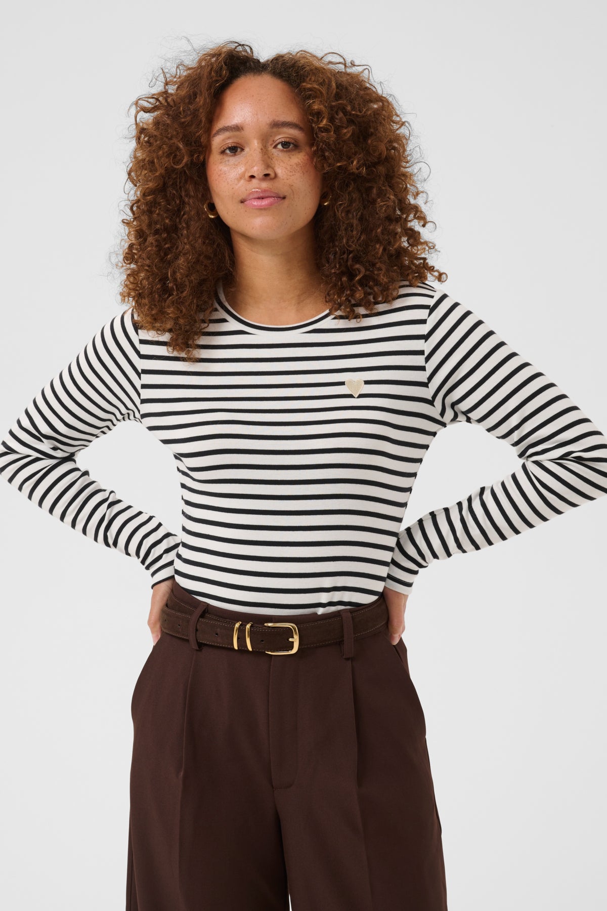 Liddy T-Shirt Chalk/Black-Feather Gray Heart - 10502821