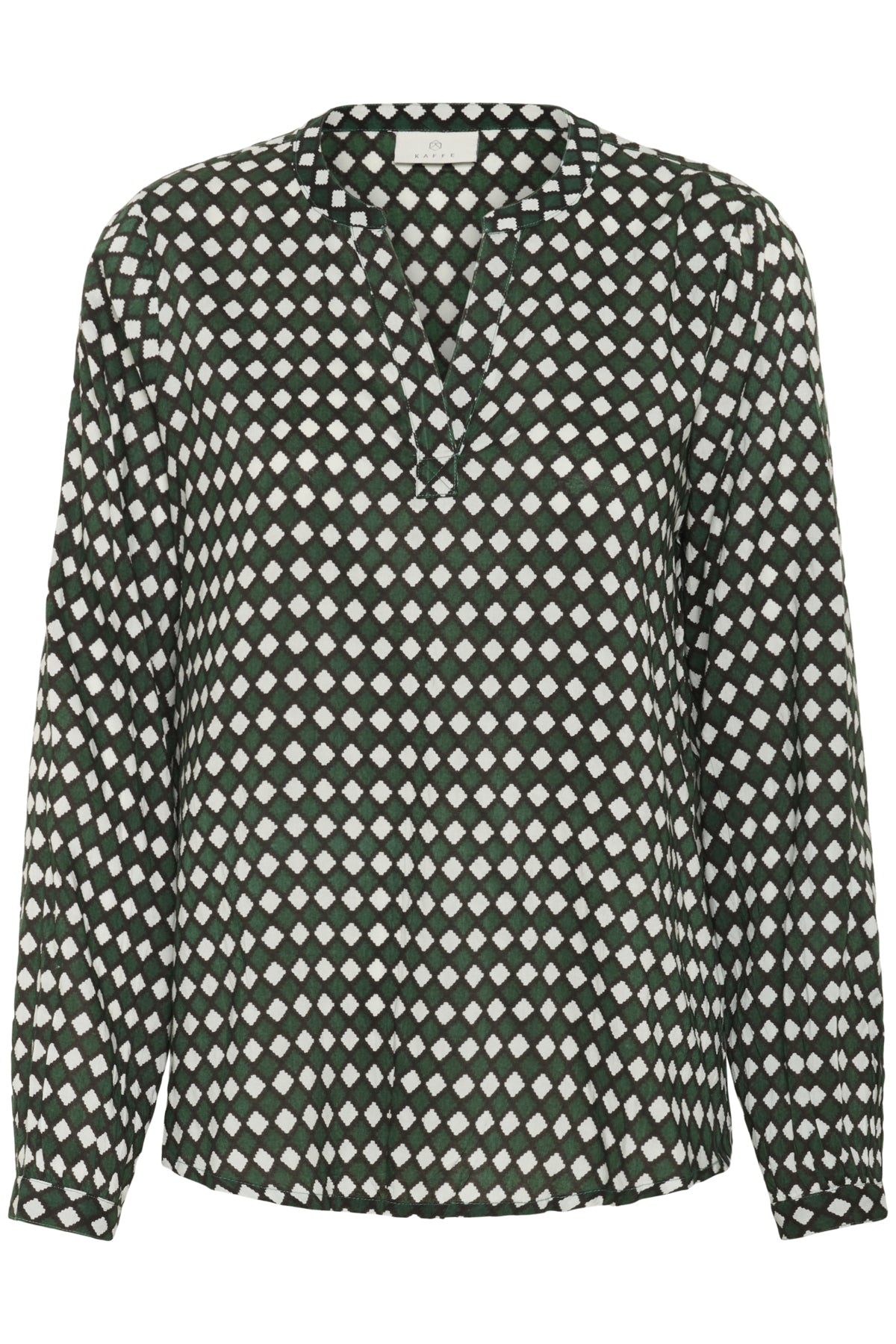 KAsary Tilly Blouse Dark Green -Diamond Print - 10503502
