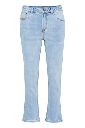 KAsinem Jeans Cropped Light Blue Washed Denim - 10506133