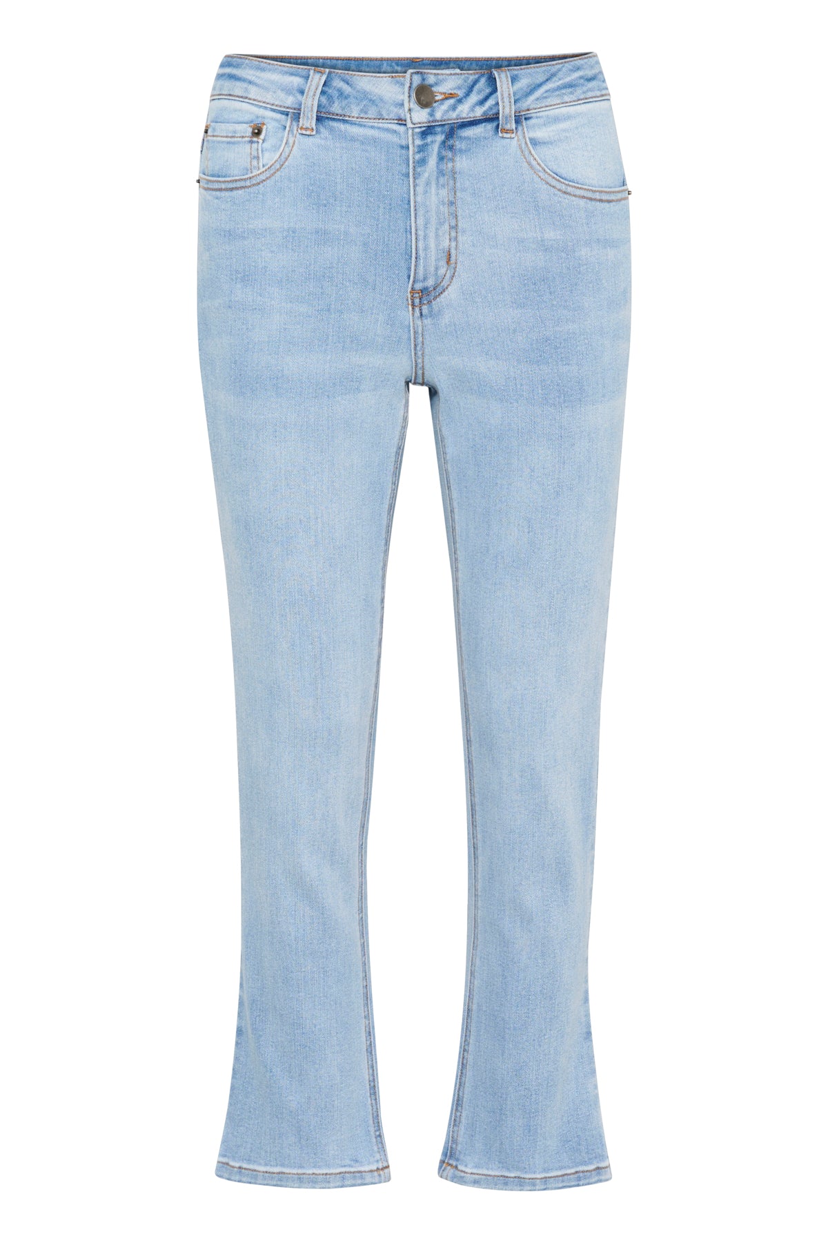 KAsinem Jeans Cropped Light Blue Washed Denim - 10506133