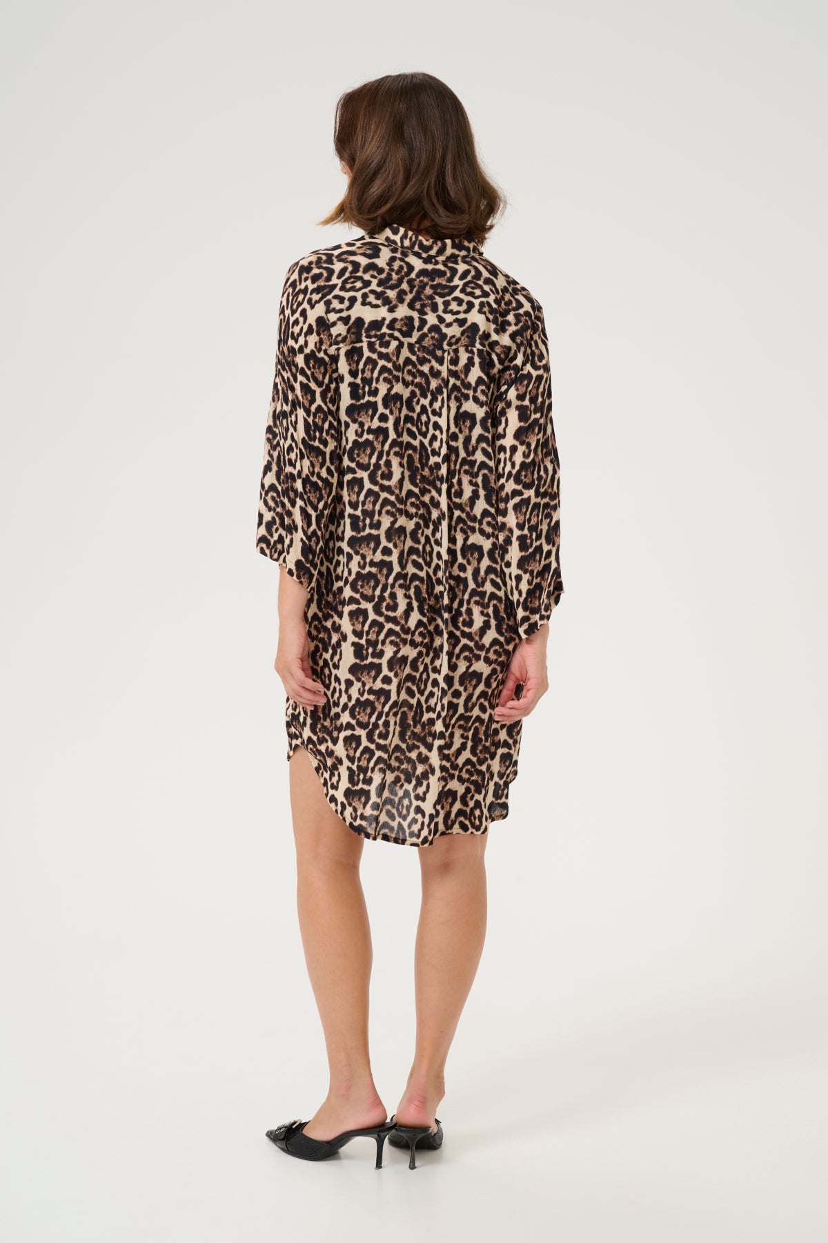KAhildur Amber Shirt Dress Naturel Leopard Print - 10506745