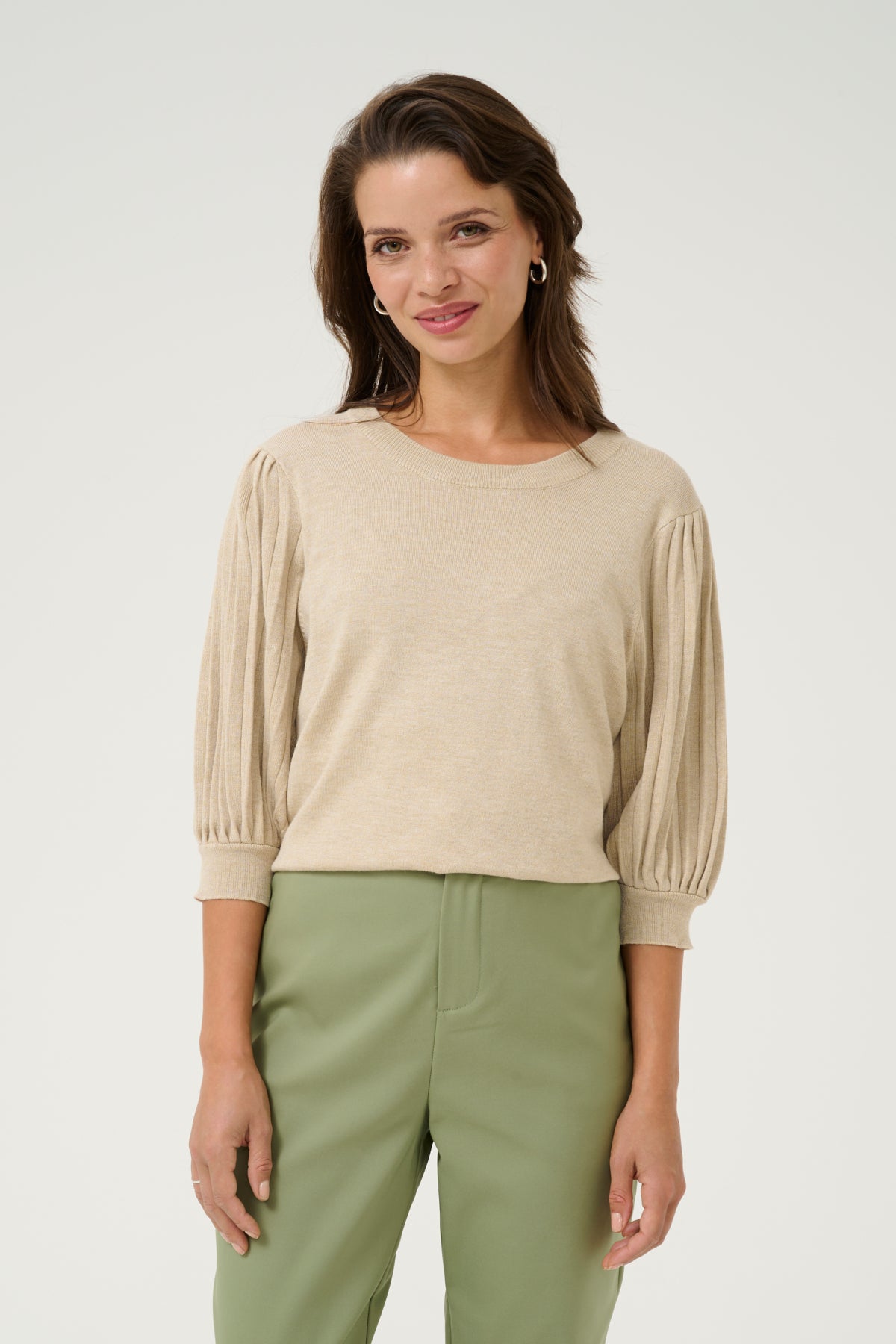 KAlone Knit Pullover 1/2 SL Feather Gray Melange