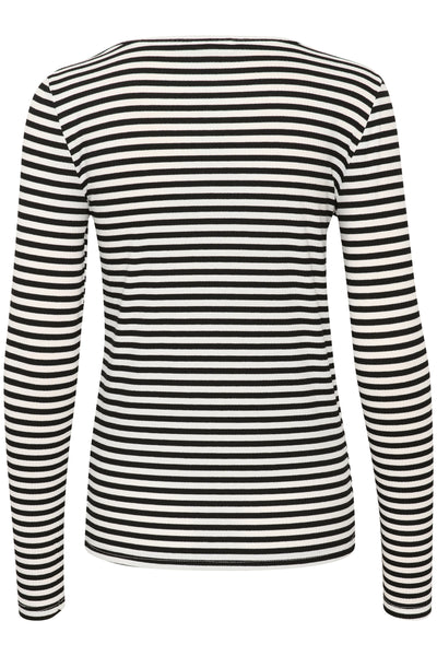 KAbenedikte T-Shirt Black/Chalk Stripe - 10508697 Thumbnail