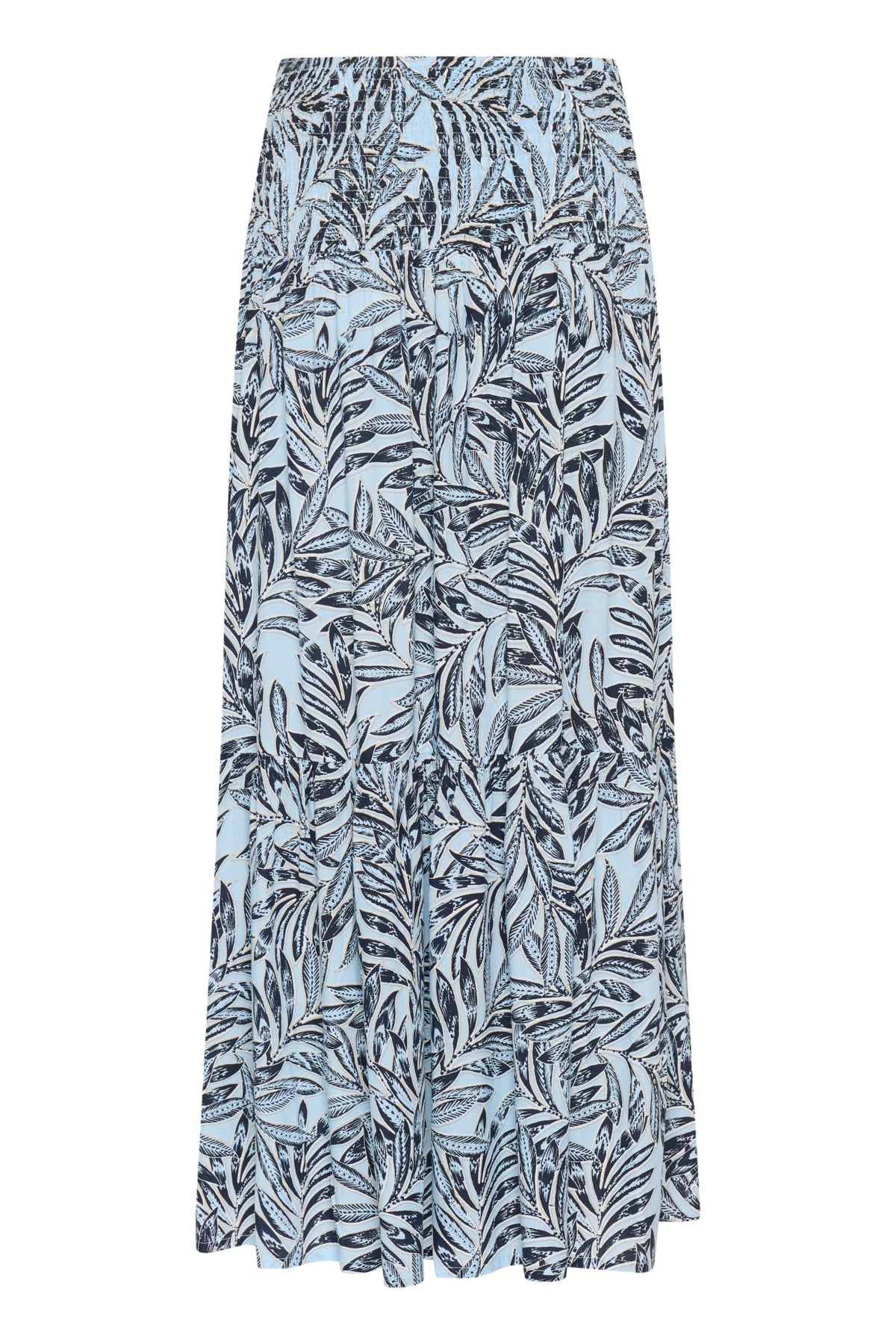 KAmaxi Smock Skirt Blue Leaf Print - 10508816