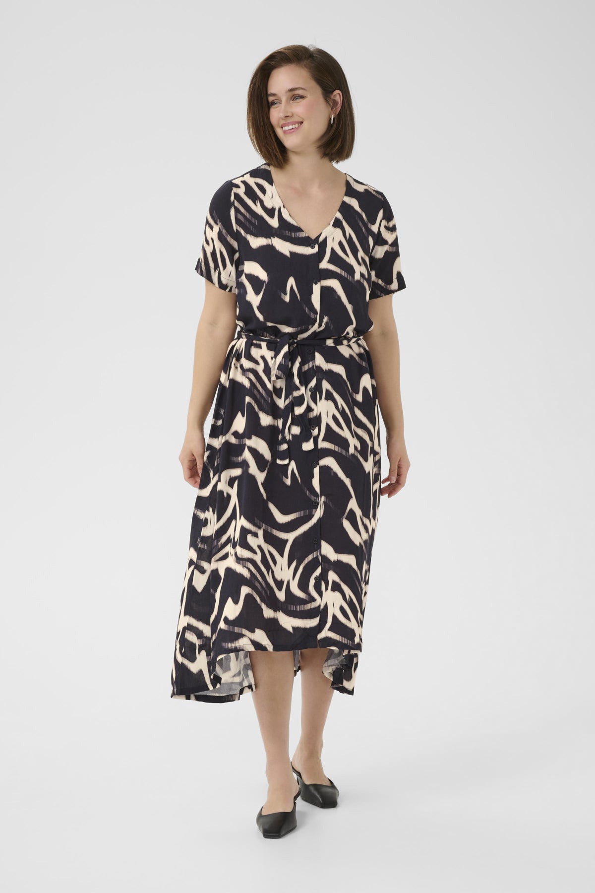 KAbeathe Dress Black/Nature Organic Lines - 10508894