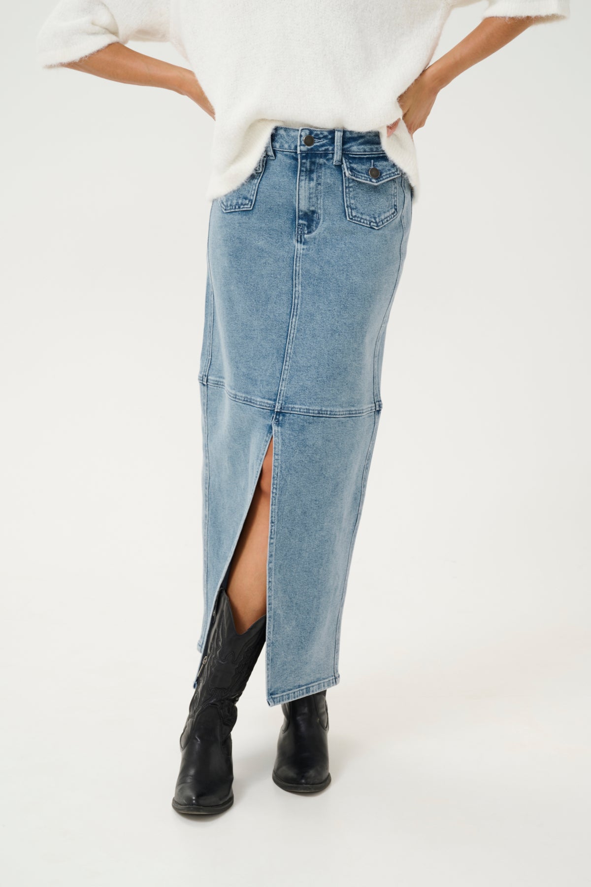 KAdoriana Denim Skirt Washed Blue Denim - 10509582