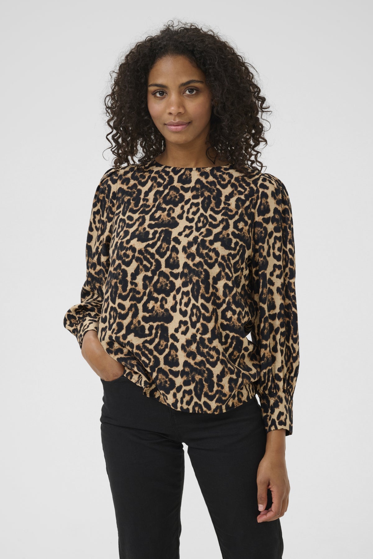 KAhannah Blouse Naturel Leopard Print - 10509607