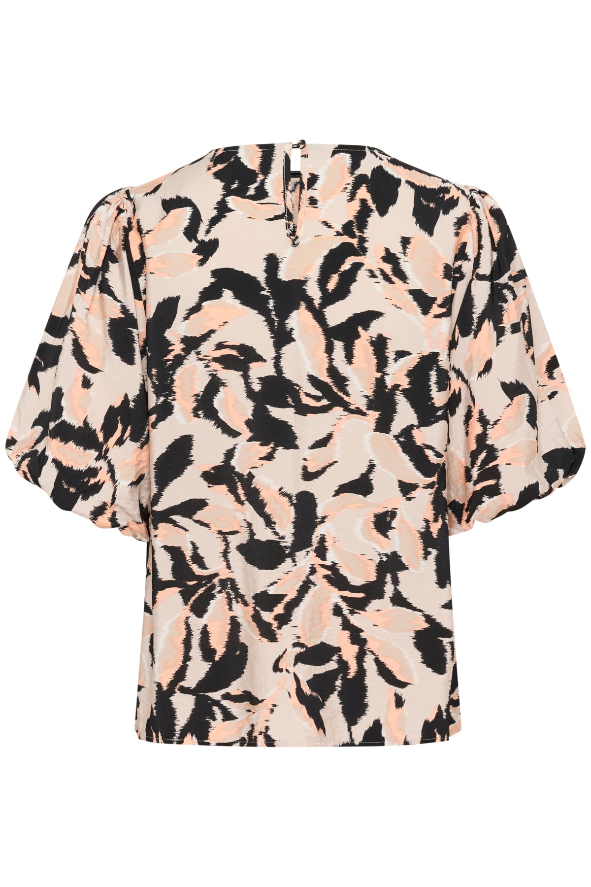 KApaco Blouse Beige/Black/Peach Blurry Leaf - 10509633