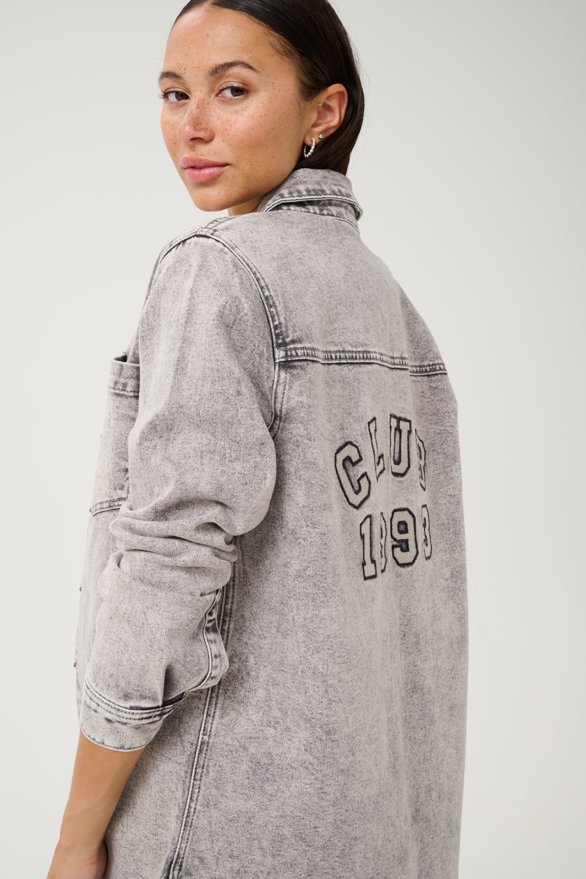 KAamelia Denim Shirt Grey Washed Denim - 10509655