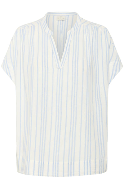 KAmilia Wing SL Blouse Chalk/Soft Chambray Stripe - 10509670 Thumbnail
