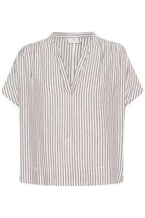 KAmilia Wing SL Blouse Chalk/Fudge Stripe - 10509670