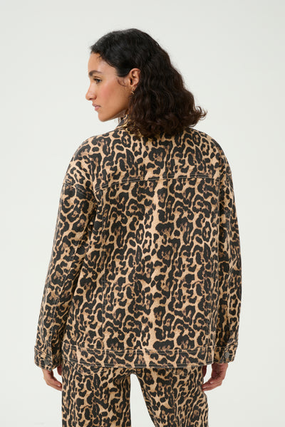 KAleonora Denim Jacket Naturel Leopard Print - 10509819 Thumbnail