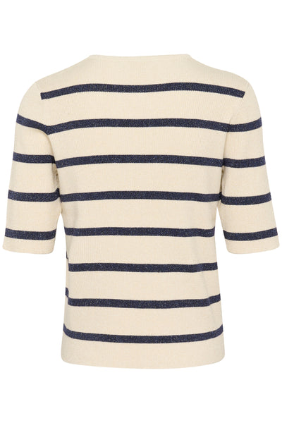 KAmorita Cardigan Silver white/ Blue stripe - 10509948 Thumbnail