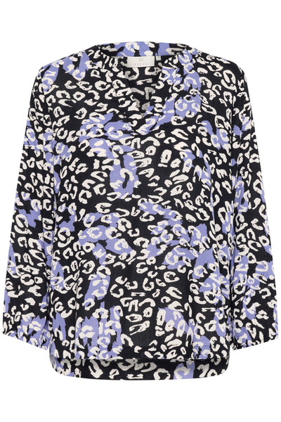 KAjanne Blouse Blue Leopard Thumbnail
