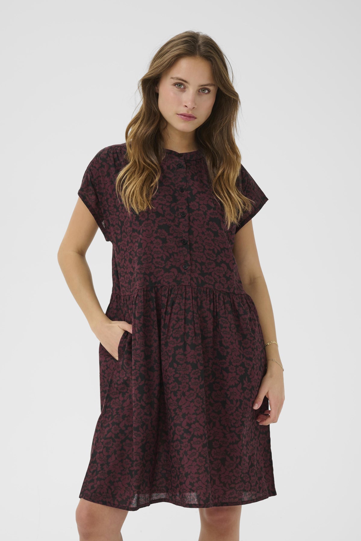KAbeathe Short Dress Fudge/Black Flower Print - 10510318