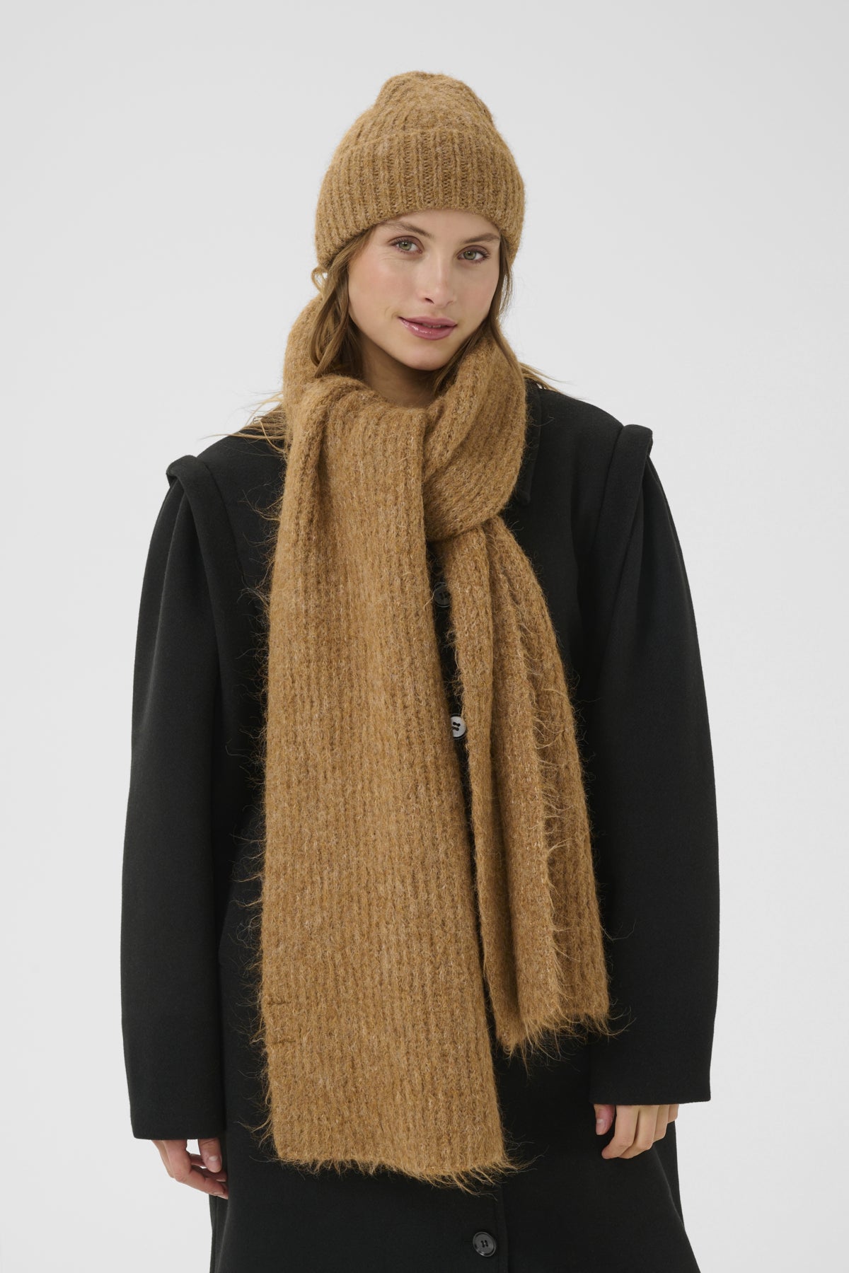 KAhenry Knitted Scarf Toasted Coconut Melange - 10510406