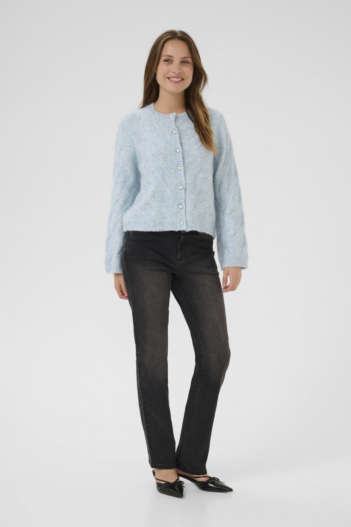 KAmartha Cardigan Windward Blue Melange - 10510626