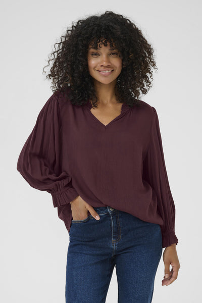 KAliv Amber Blouse Windsor Wine - 10510746 Thumbnail