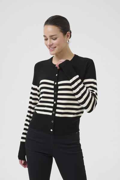 KAlizza Cardigan Black/Turtledove Half Stripe - 10510758 Thumbnail