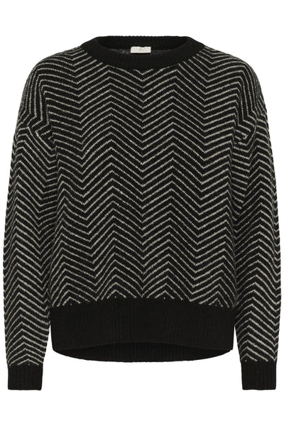 KAbitzy Pullover Black/FeatherGrey Mel.zig zag - 10510840 Thumbnail