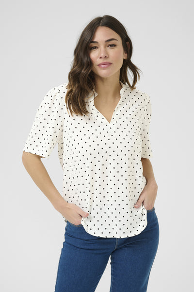 KArita Blouse Chalk/Black Dot - 10510877 Thumbnail