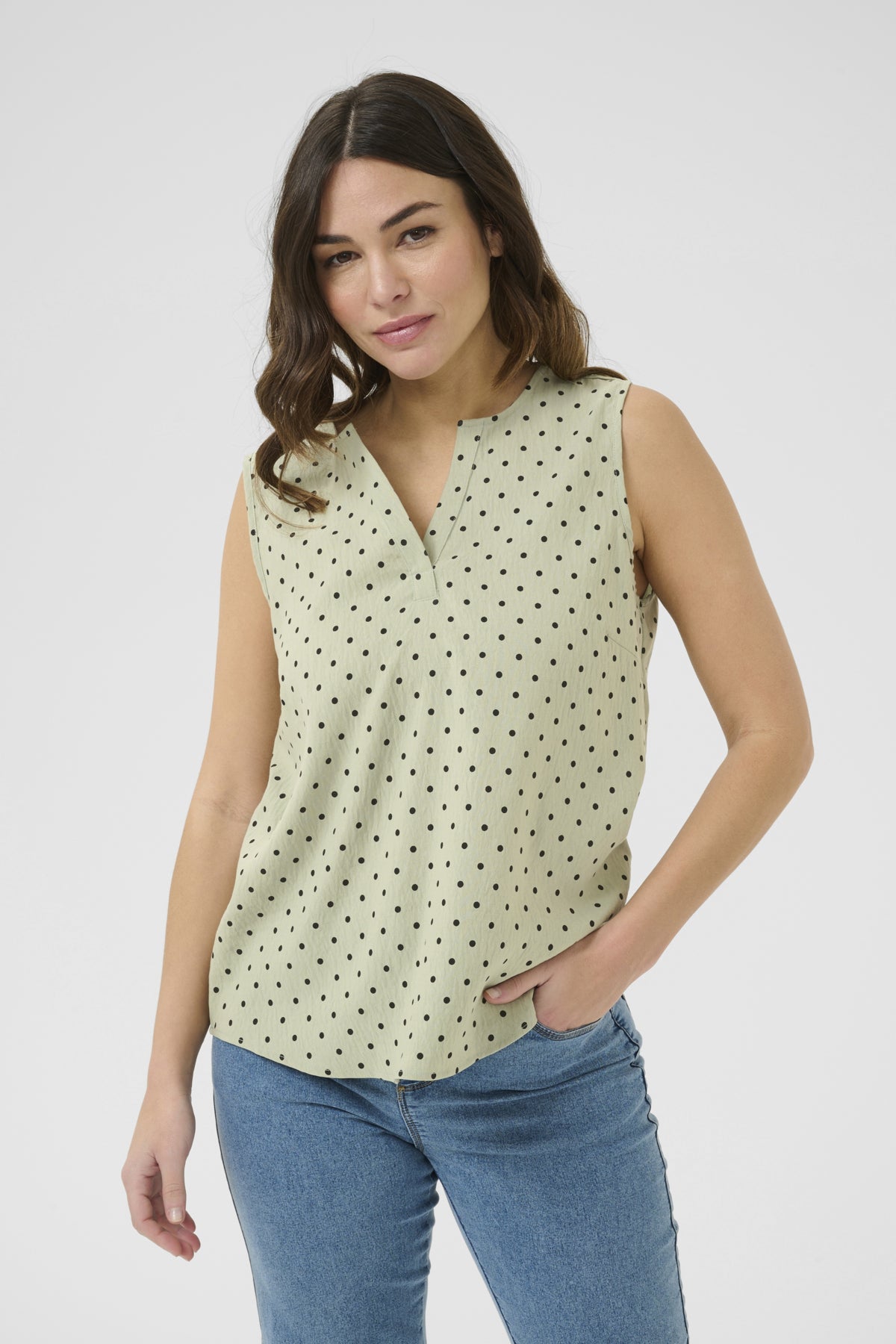 KArita Sleeveless Blouse Lily Pad/Black Deep Dot - 10510879