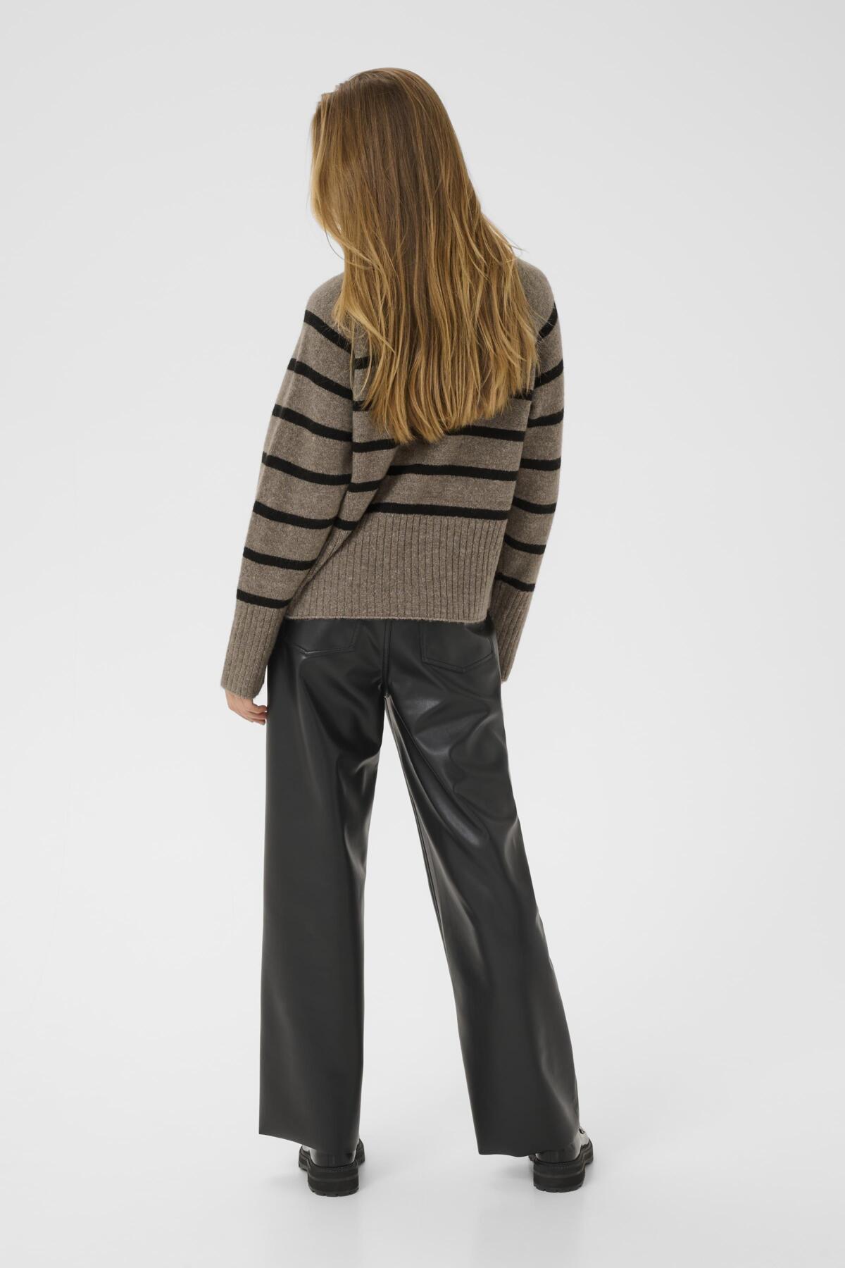 KAerin Knit Pullover Morel Melange Black Stripe - 1 - 10510939