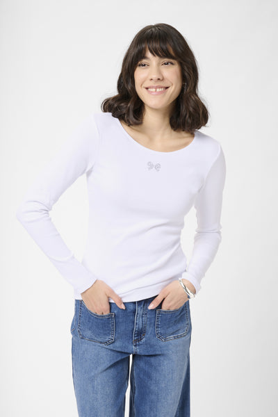KAcarna Bow Tshirt Optical White - 110601 - 10511012 Thumbnail