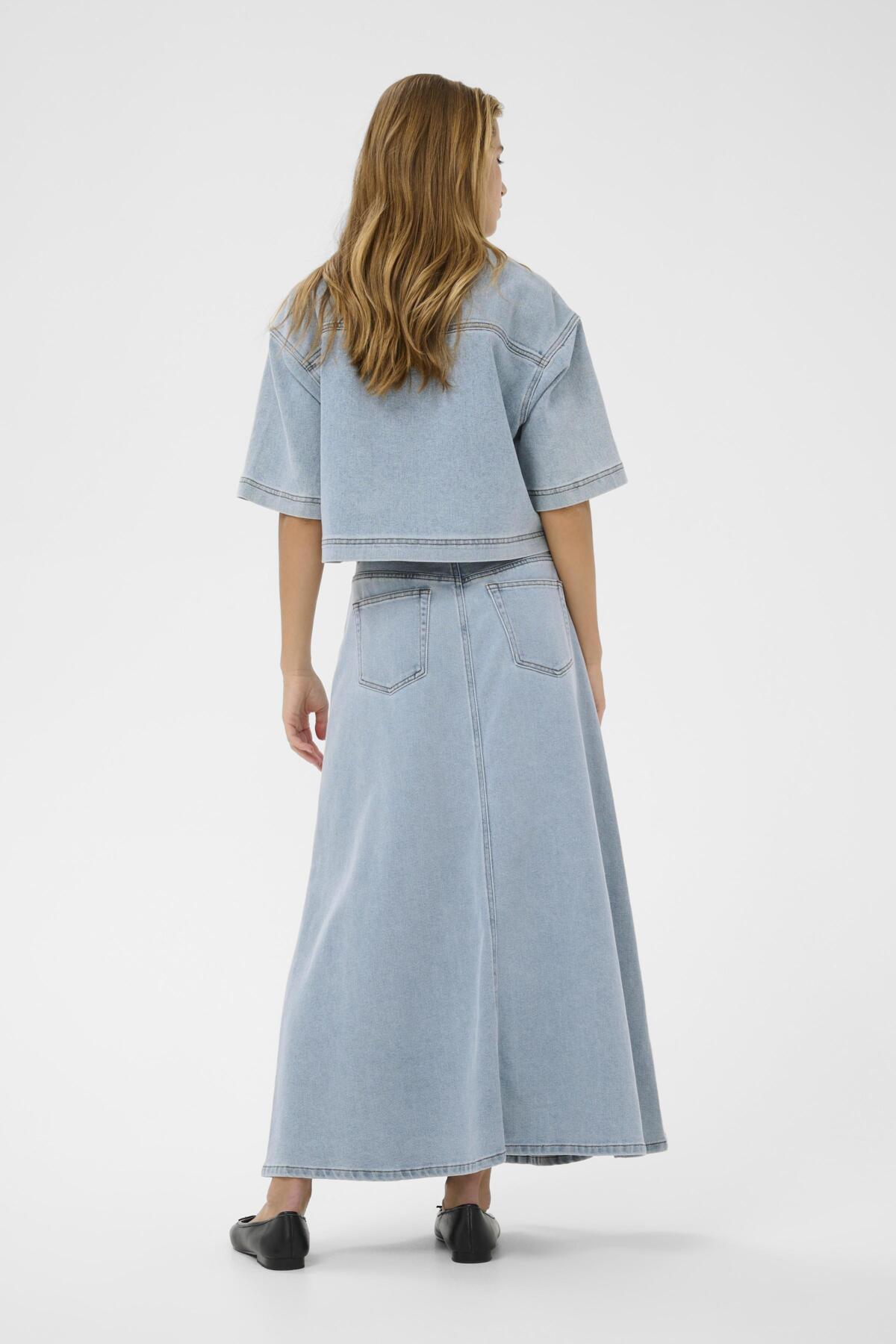 KAminna Denim Skirt Light Blue Washed Denim - 1090 - 10511305