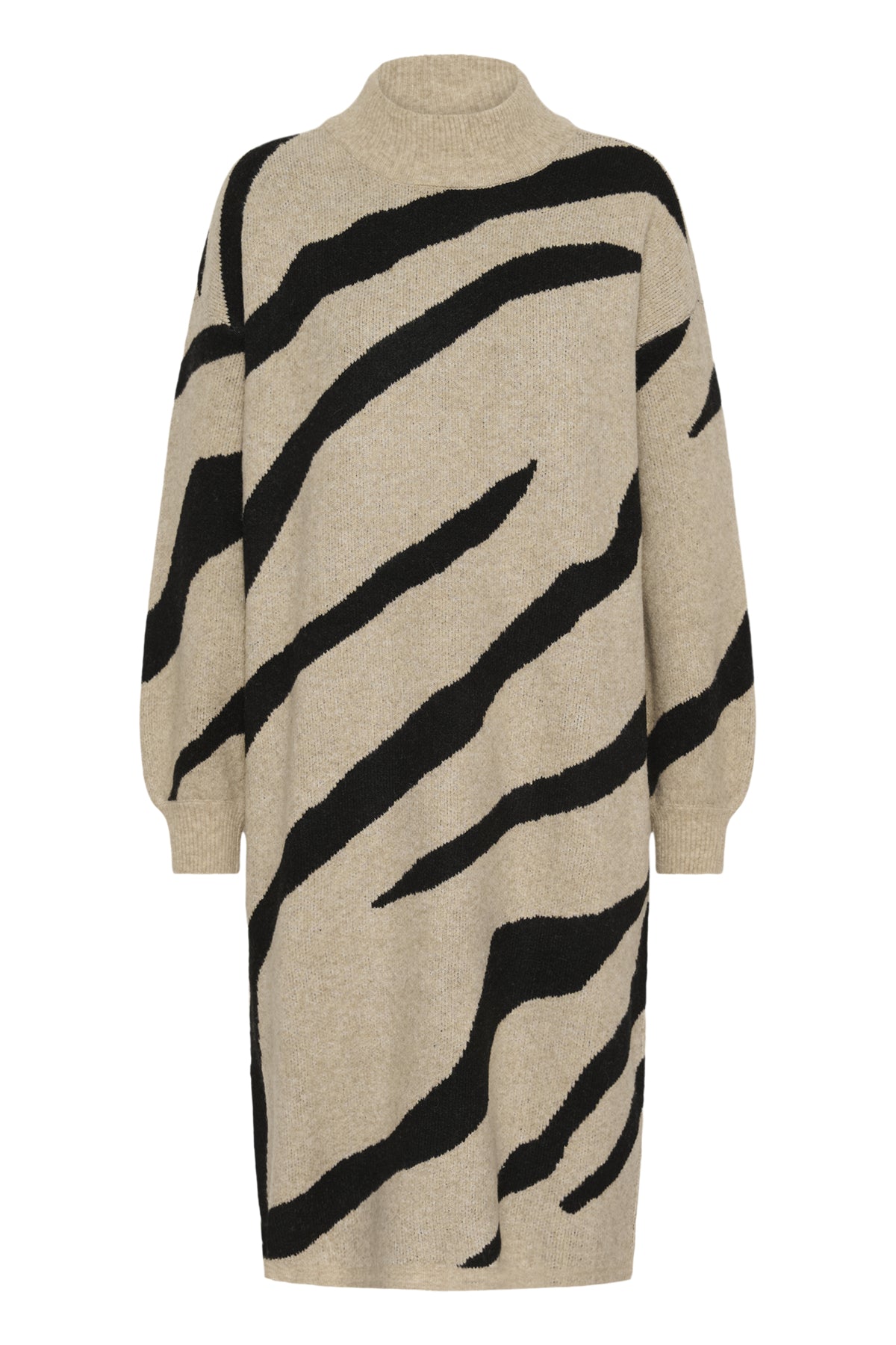 KAwilma Knit Dress Feather G. Mel/Black Stripe - 10511321