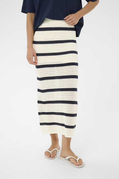 KAbrianna  Knit Skirt CHALK/MIDNIGHT MARINE STRIPE - - 10511646 Thumbnail