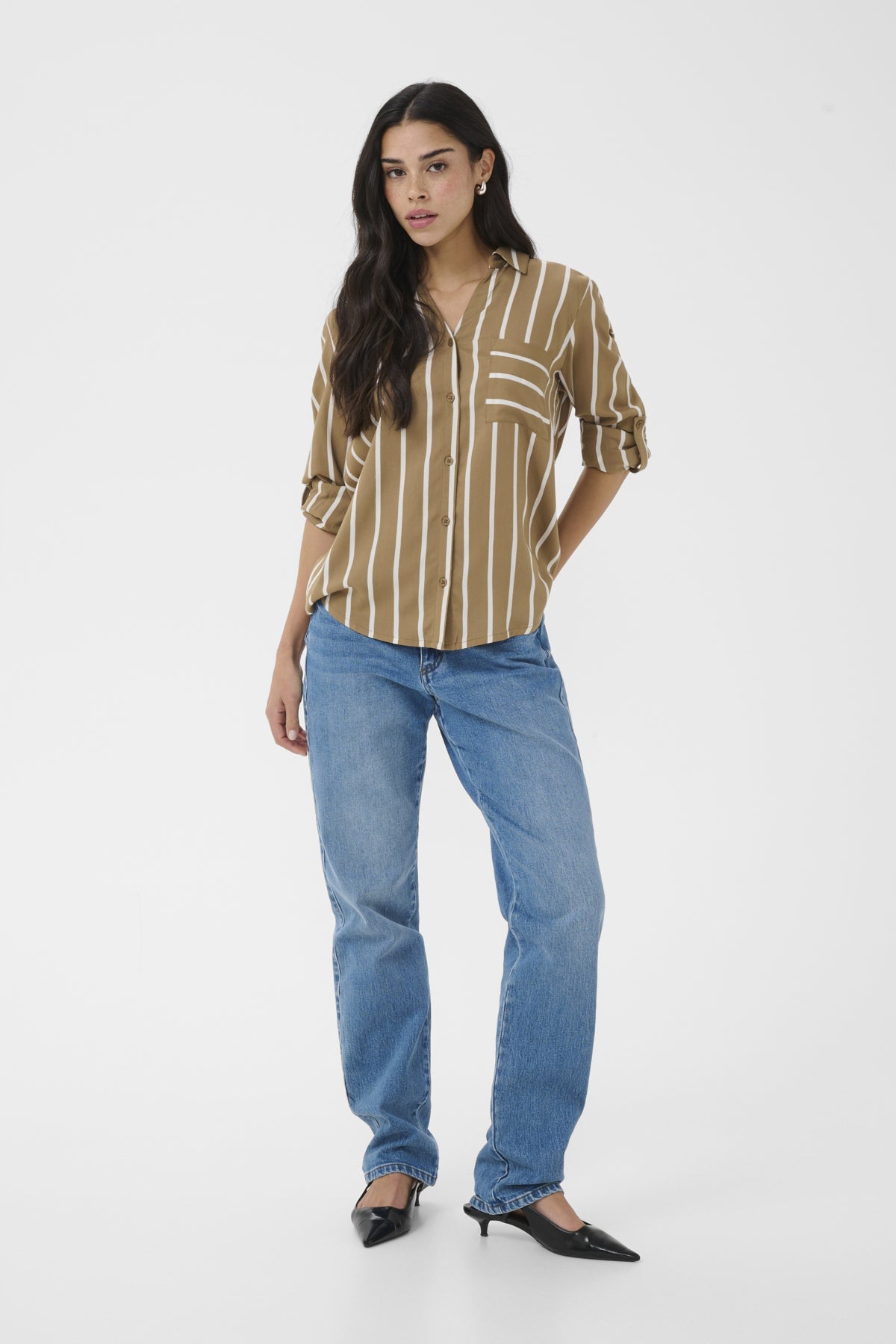 KAbabara Fold-Up Shirt Petrified Oak/Chalk Stripe - 1 - 10511746