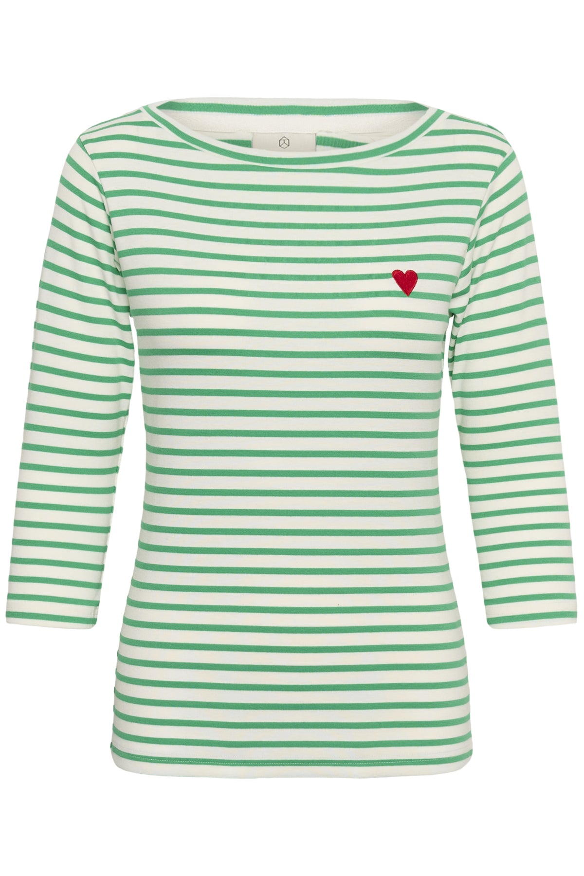 KAliddy Boatneck 3/4 T-Shirt Chalk/Bright Green - Red Heart - 10511773