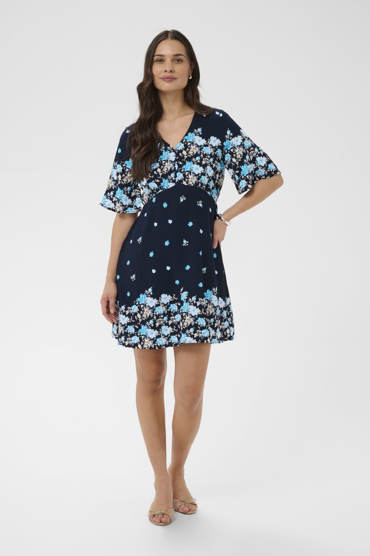 KArosine Dress Midnight Marine Border Flower - 10511833