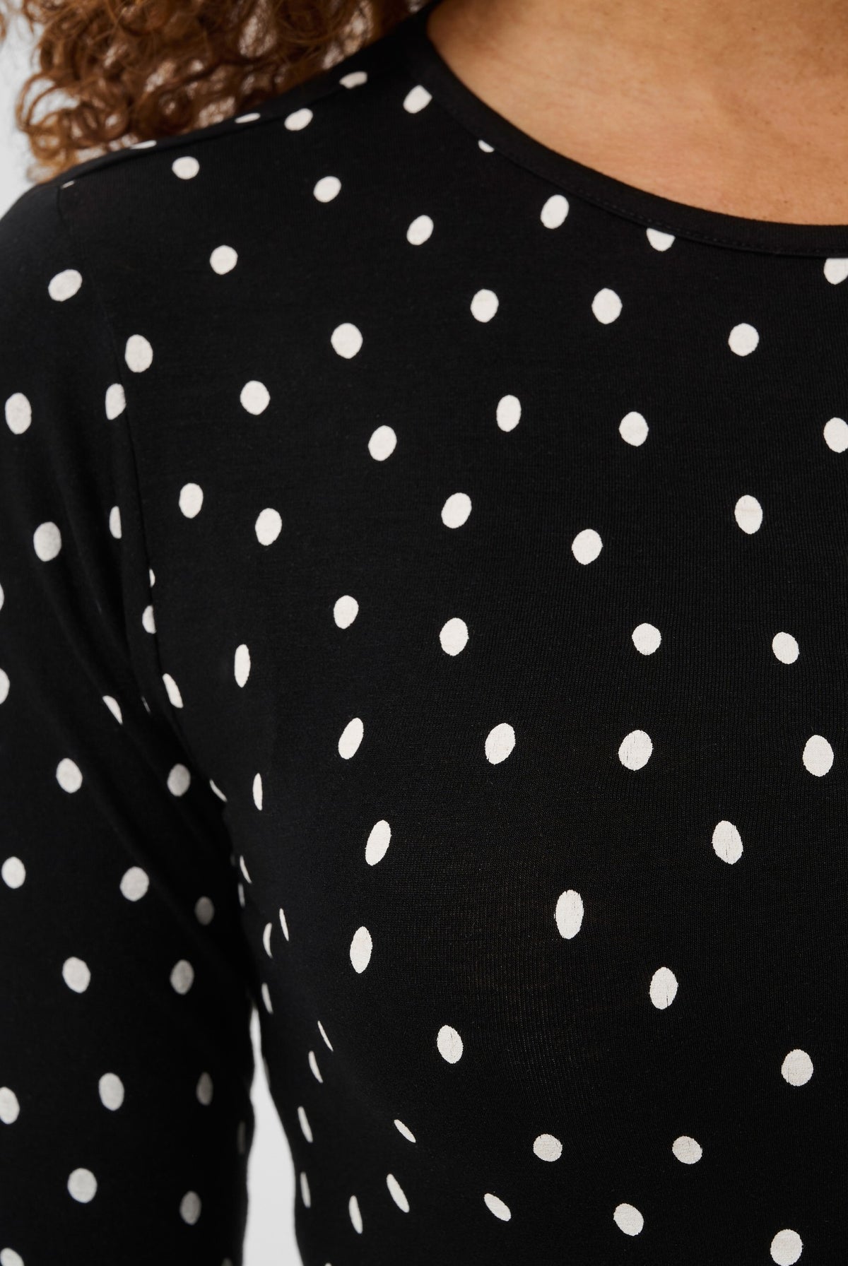 KAbella LS T-Shirt Black Deep/Chalk Dot - 109672 - 10512005