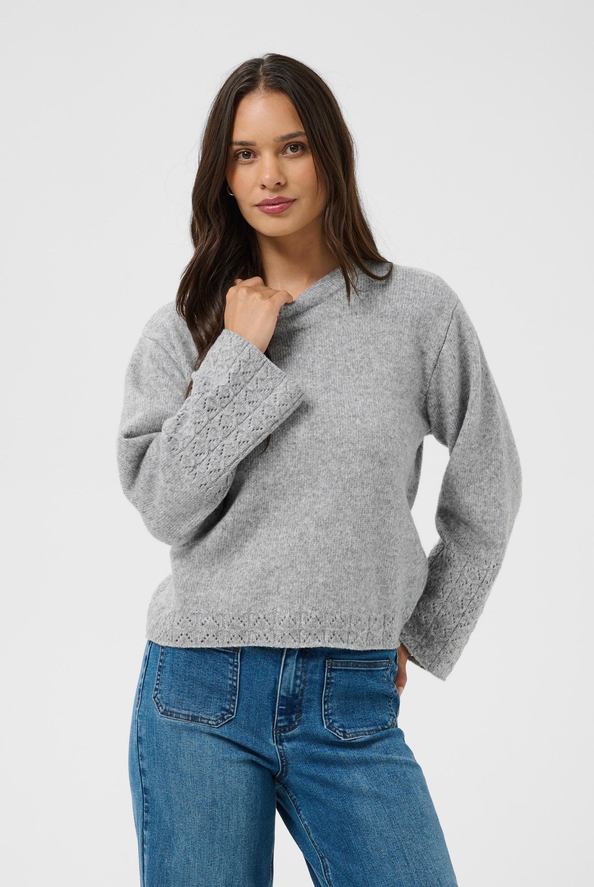 KAgro Pullover Knit Grey Melange - 100123B - 10512082