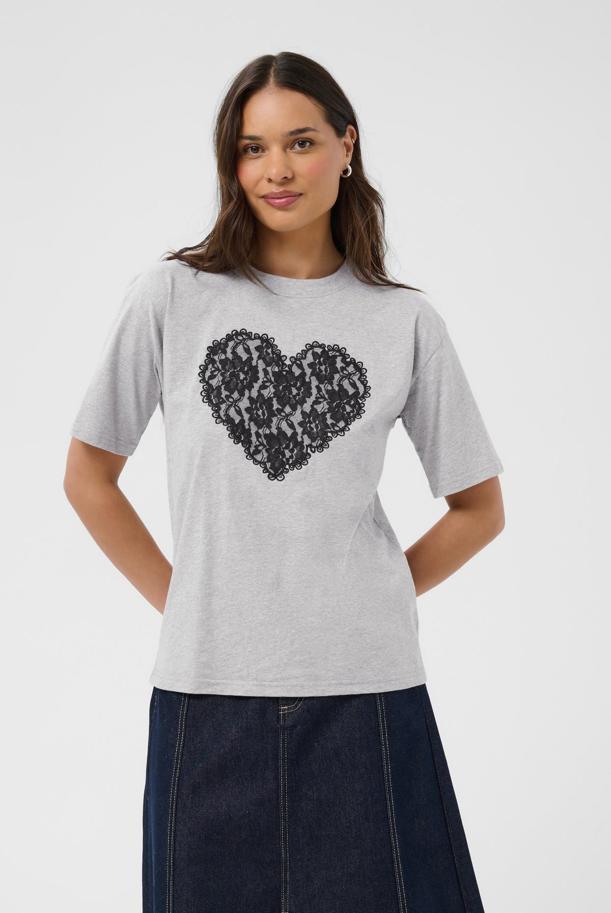 KAgloria T-Shirt Grey Melange - 100123B - 10512122