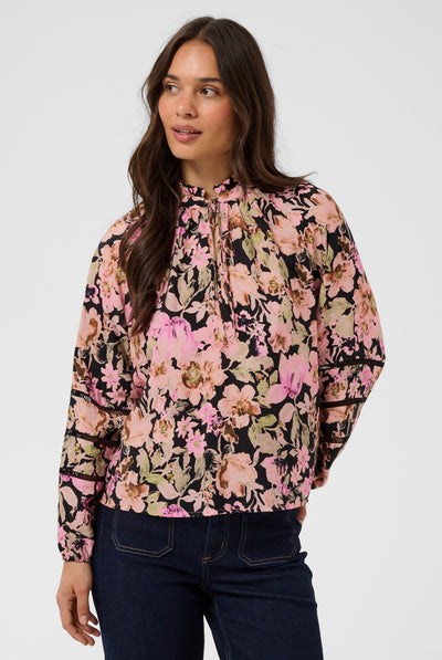 KApatrice Blouse Pink Flower Print - 109806 - 10512140 Thumbnail