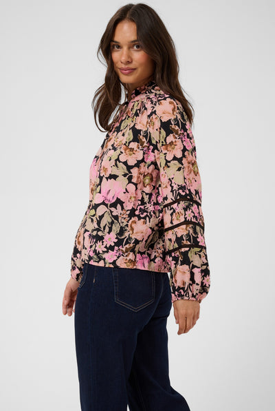 KApatrice Blouse Pink Flower Print - 109806 - 10512140 Thumbnail
