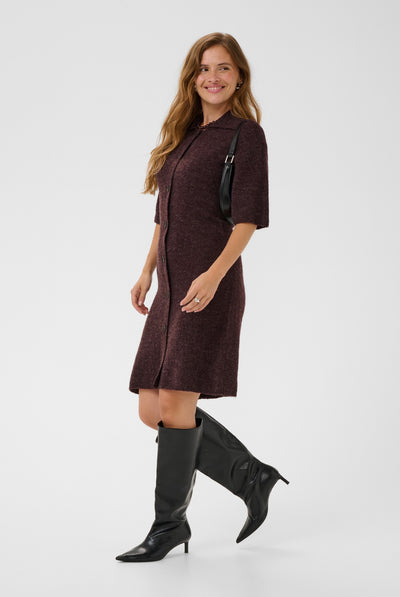 KAsigne Knit Dress Fudge Melange - 1916191 - 10512250 Thumbnail