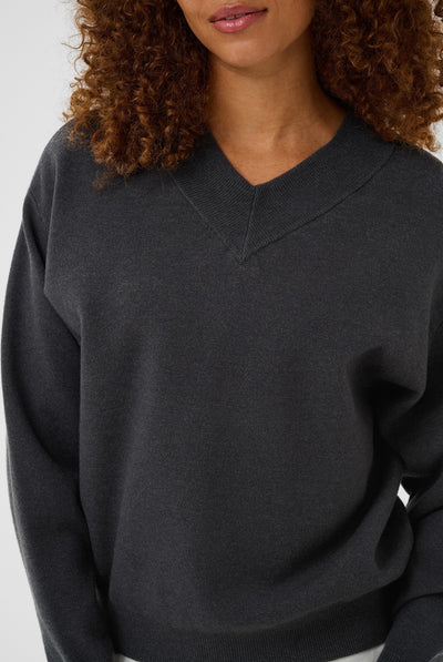 KAloana Knit Pullover Dark Grey Melange - 100125 - 10512253 Thumbnail