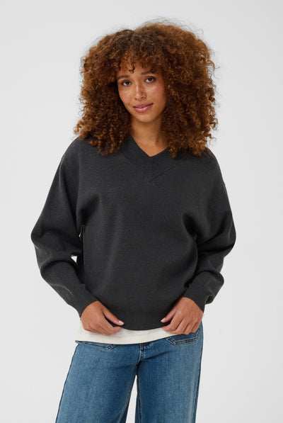 KAloana Knit Pullover Dark Grey Melange - 100125 - 10512253 Thumbnail