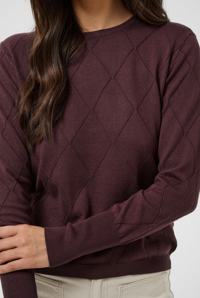 KAlizza Argyle Pullover LS Fudge - 191619 - 10512268 Thumbnail