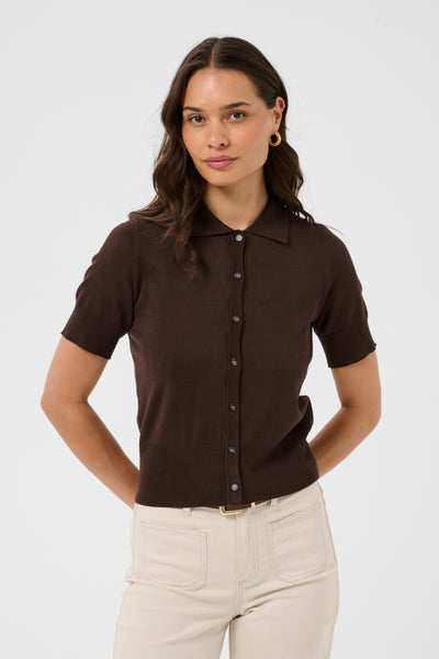 KAlizza Polo Cardigan Coffee Bean - 190915 - 10512466 Thumbnail