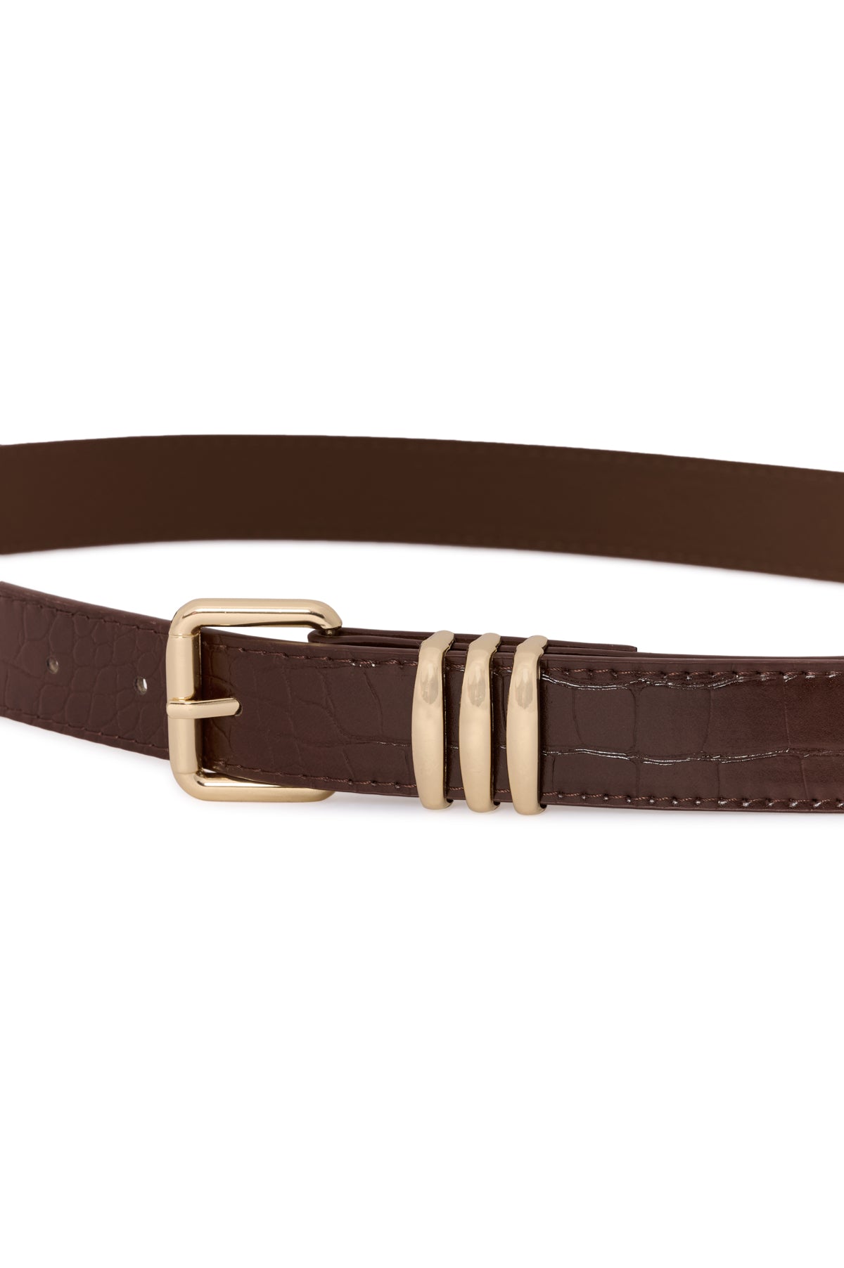 KAsienna Belt Fudge W. Gold Buckle - 1000554 - 10513005