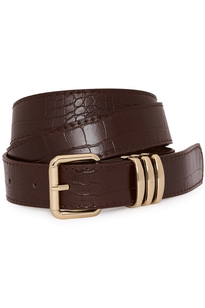 KAsienna Belt Fudge W. Gold Buckle - 1000554 - 10513005 Thumbnail