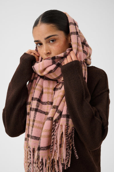 KAwillow Checked Scarf Rose Pink/Multi Check - 100062 - 10513026 Thumbnail