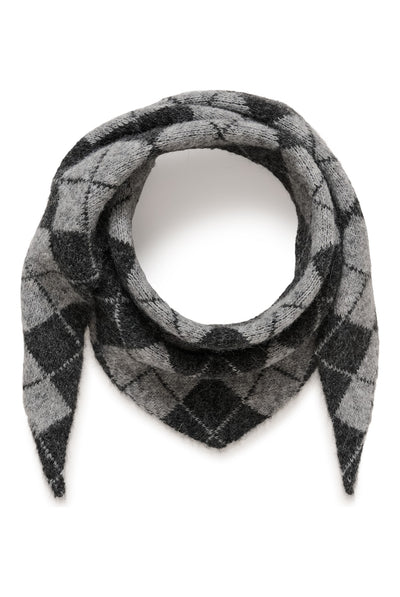 KAdahlia Argyle Scarf Dark Grey/Grey Argyle - 100068 - 10513054 Thumbnail