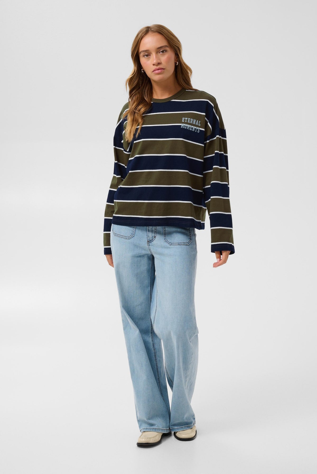 KAelona LS T-Shirt Olive / Midnight Wide Stripe - - 10513133